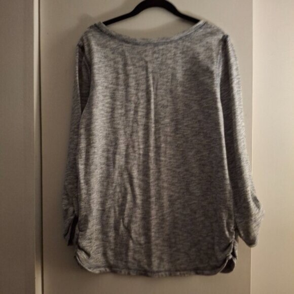 White Stag Women's Heathered Blue And White Knit Top - Picture 2 of 7